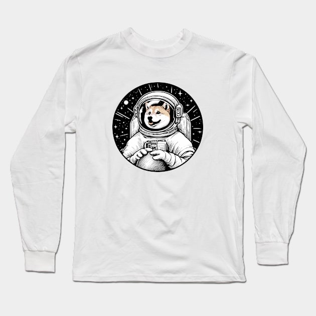 Astronaut Dog Long Sleeve T-Shirt by katzura